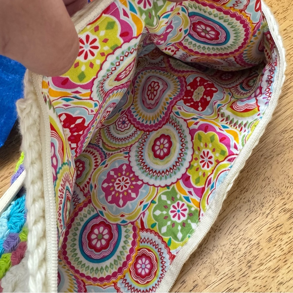 Crochet Granny Square Crossbody Bag Multi color New Handmade - Picture 3 of 3